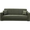 CAPALDO Divano Prontoletto 220x84x82 Cm 3 Posti Futuro Mina 19 Verde Oliva