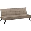 CAPALDO Divano Prontoletto 3 Posti 180x81x79 Tessuto Di Lino Classic Beige