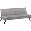 CAPALDO Divano Prontoletto 3 Posti 180x81x79 Tessuto Di Lino Classic Grigio Chiaro