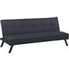 CAPALDO Divano Prontoletto 3 Posti 180x81x79 Tessuto Di Lino Classic Grigio Scuro