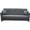 CAPALDO Divano Prontoletto 3 Posti 210x88x82 Loren Velluto Grigio