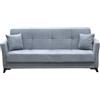 CAPALDO Divano Prontoletto 3 Posti 210x88x82 Loren Velluto Grigio Chiaro