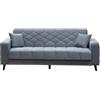 CAPALDO Divano Prontoletto 3 Posti 225x85x84 Melisa Velluto Grigio