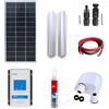 Kit fotovoltaico pannello solare mono 100W camper regolatore MPPT