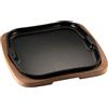 ILSA Piatto a servire quadrato in ghisa cm 29x29 con vassoio legno 485