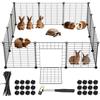 BAKAJI Recinto con Porta per Animali di Piccola Taglia Personalizzabile in Metallo, Recinzione Componibile Porcellini d'India, Criceti, Conigli, Cincillà, Interni ed Esterni (110 x 75 x 39 cm)