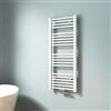 EMKE Scaldasalviette termoarredo, 100 x 40 cm, bianco colore, radiatore scaldasalviette ad acqua calda, termoarredo da bagno con collegamento centrale