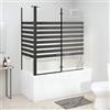 Festnight Box Doccia a Strisce, Box Vasca Da Bagno, Parete Doccia, Porta Doccia, Parete Vasca Da Bagno, 120x68x130 cm in Vetro Temperato