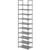edihome, Scarpiera Salvaspazio Slim, 10 Livelli, (28 x 45 x 173 cm), Organizzatore di scarpe, Portascarpe alto e stretto, plastica, verticale, Show Rack (10 Livelli - S)