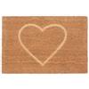 Relaxdays Zerbino con Cuore, Fibra di Cocco, Tappeto Ingresso Interni ed Esterni, 40x60 cm, Antiscivolo, Naturale