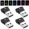 Nizirioo Illuminazione USB per auto, luci atmosferiche, LED, 4 pezzi, mini soffitto, luce starlight, 7 colori, regolabile, luce ambientale, universale, per dispositivi mobili e laptop