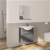 DEGHI Mobile bagno sospeso 60 cm profondità 42 cm grigio lucido con specchio e mensola - Ready
