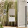 DEGHI Mobile bagno sospeso 60 cm con lavabo integrato bianco opaco e specchio - Agave