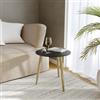 DEGHI Tavolino 40x40h cm nero con gambe in legno - Esema