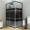 DEGHI Box doccia 80X120 cm scorrevole con vetro serigrafato nero e profilo nero opaco 185h - Lite