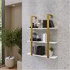 DEGHI Libreria sospesa 70x90h cm in acciaio oro con mensole bianche - Multipla