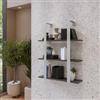DEGHI Libreria sospesa 70x90h cm in acciaio grigio con mensole antracite - Multipla