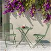 DEGHI Set bistrot tavolo pieghevole 60x60 cm e 2 sedie pieghevoli in acciaio verde bosco - Faber