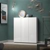 DEGHI Scarpiera 110x113h cm bianco lucido con 3 ante reversibili con soft close - Startis