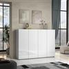DEGHI Scarpiera 160x114h cm bianco lucido con 4 ante - Macie
