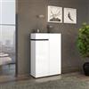 DEGHI Scarpiera 80x118h cm bianco lucido e antracite con 2 ante e 1 cassetto soft close - Burke