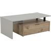 Hela Tische, Dennis - Tavolino da salotto, tavolo da divano con cassetto, materiale a base di legno, grigio chiaro, 110 x 40 x 55 cm
