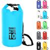 POPOYU 10L Borsa Impermeabile,Azzurro Waterproof Zaino Impermeabile Sacco Impermeabile con Tracolla Regolabile,2L/5L/10L/15L/20L/30L Dry Bag per Outdoor Sport Acquatici,Barca, Pesca, Rafting, Nuoto