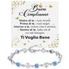 Bramart Bracciale Donna Buon Compleanno con Pietre di Zirconia Blu Regalo per lei Finitura in Oro Bianco Argento 925 Idee Regali donne - Cofanetto con DEDICA incluso (Buon Compleanno - 4)