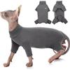 PUMYPOREITY Pullover per Gatti Sphynx - Maglia a Collo Alto per Gatti Senza Peli, Felpa Calda Invernale Con Maniche per Cornish Rex/Devon Rex/Peterbald (Grigio, S)