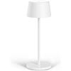 Madrigal Stilosa XL Lampada da Tavolo Senza Fili - Abat Jour Led Ricaricabile Scrivania e Comodino di Design - Lume Touch USB C - Luce Wireless Salotto - Dimmerabile - Lampade Ristorante - Bianco Opaco