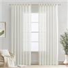 MIULEE Tende Voile Traspiranti Bianco per interni, Tende con Passanti Minimaliste a Colori Puri in Finto Lino 2 Pezzi per Soggiorni e Camere da Letto, 140×225cm
