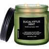 M&SENSE Candele profumate all'eucalipto e alla menta,regalo donna compleanno, regalo di candele aromaterapiche per alleviare lo stress, meditazione, yoga, SPA rilassante, Fino a 70 Ore