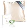 townssilk Federa seta cuscino,100% naturale seta di gelso 19momme,doppia faccia,benefica per capelli e pelle,ipoallergenica,cerniera nascosta,1 pz,40x40cm,Tortora