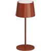 Wilmà Small Lampada da Tavolo Led Ricaricabile Impermeabile Autonomia 23h | Lampada da Comodino Alluminio IP54, Lampada Dimmerabile Senza Fili con Touch Control Altezza Regolabile 29cm Antiribaltamento