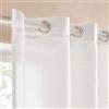GAMUSI Tenda da soggiorno in lino traslucida con occhielli, tenda per decorazione salone, 150 x 270 cm, colore bianco, 1 foglio