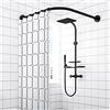 BACEYIOVE Bastone Tenda Doccia Angolare a Pressione a Forma di L, Asta Per Tende Da Doccia E Vasca Da Bagno, Asta a Tensione Tenda Doccia per Vasca Vasche da Bagno Angolare Bastone 90 to 130cm x 90 to 130cm