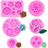 SNAGAROG 6 Pezzi Stampi in Silicone Fondente Torta Muffa del Fiore delle Rose Forma di Fiore Fondente Fondente Torta Stampi Decorativo per Zucchero Caramelle Cioccolato Dolci