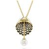 Swarovski Pendente a Y Idyllia, Crystal Pearl, Conchiglia, Bianco, Placcato color oro