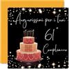 Stuff4 61° Biglietto Auguri Compleanno per Donne - Elegante e Alla Moda - Cartoline di Buon Compleanno per 61 Anni Donna Mamma Nonna Zia, 145mm Sessantuno Sessantunesimo Compleanno