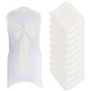 Anseom 10 fiocchi per sedia, fascia in organza - nodi, nastro decorativo, per matrimoni, anniversari, feste (bianco)