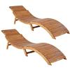 CASARIA® 2X Lettino Prendisole in Legno d' Acacia Certificato FSC® Pieghevole Ergonomico Sdraio da Giardino Sauna