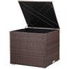 CASARIA® Baule da Giardino 318 L Impermeabile 75x75x70cm Contenitore Esterno Polyrattan Marrone