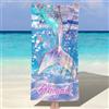 NIBESSER Telo Mare Personalizzato con Nome Asciugamano Mare Adulto Bambini Microfibra Leggero Telo Mare Antisabbia ad Asciugatura Rapida Asciugamano da Spiaggia Morbido, Sirena 1, 60x120 cm