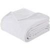 Il Gruppone Passione Casa Copriletto Nido D'ape 100% Cotone Tinta Unita Singolo Piazza Mezza Matrimoniale Prodotto Italiano Waffle Coperta Estiva Leggera Letto Divano Elegante - Bianco - Matrimoniale260x280Cm