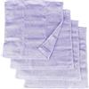 HOME ZEN HOUSEHOLD LINEN set 4 lavette asciugamani bagno 30x30 da bagno per neonato viso con cestino (bimbo lilla)