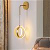 XINYASEE Applique da Parete Interno LED,Lampada da Parete Moderno, Dimmerabile Lampada da Parete in Acrilico, per Camera da Letto, Soggiorno, Corridoio (oro)