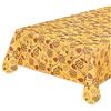 emmevi Tovaglia Antimacchia Cotone Plastificata Copri Tavolo Fiori Vettoriali MOD.CINZ38A Tonda 155 Giallo
