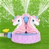 MoKo Unicorno Spruzzatore per Bambini - Giocattolo d'Acqua all'Aperto Spruzzare Piscina Giocattolo con 2 Morsetti del Tubo 3 Ugelli, Divertente Gioco d'Acqua Estate per Cortile Prato Giardino, Rosa