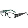 KoKoBin Occhiali da lettura ultraleggeri da donna eleganti anti-blu luce con piedi a specchio floreale piccoli occhiali da lettura (verde,+1,0)