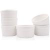 YUNSHANGHE Set di 6 Stampi per Soufflé, Pirottini da Soufflé in Ceramica di 200 ml, per Dessert, Muffin, Creme Brulée, Cupcake e Budini (Bianco, 9 x 7,5 x 5 cm)